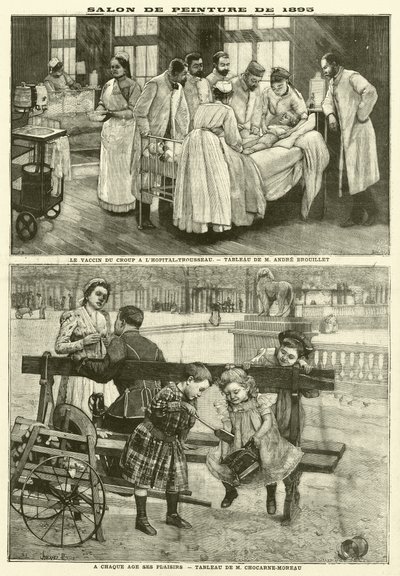 لوحات معروضة في صالون باريس عام 1895 (نقش) بواسطة المدرسة الفرنسية