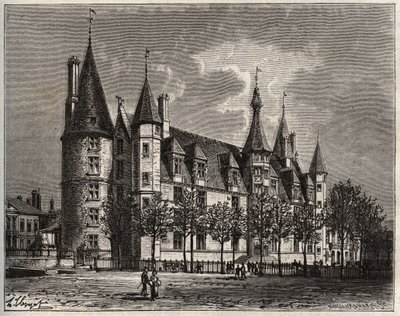 Palais ducal de Nevers - شاتو دو من القرن الخامس عشر إلى القرن السادس عشر - نقش في "La France illustree: الجغرافيا والتاريخ والإدارة الإحصائية" بقلم V.-A. الشعير براون. 1884 بواسطة المدرسة الفرنسية