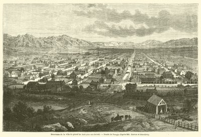 بانوراما مدينة لاك سلا العظيم (cite des Saints) (نقش) بواسطة المدرسة الفرنسية