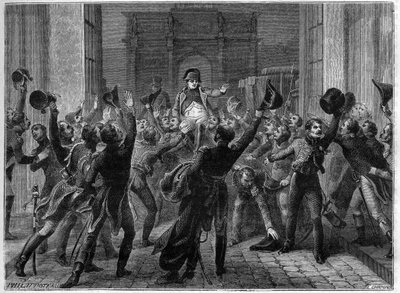 باريس ، 20 مارس 1815 - عاد نابليون الأول إلى جزر التويلري - Les Cent jours (100 jours) Rentree de Napoleon aux Tuileries ، 20 مارس 1815 - في "تاريخ الإمبراطورية بعد تاريخ القنصلية" "بقلم أدولف تيير - 1879 - مجموعة خاصة بواسطة المدرسة الفرنسية