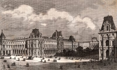 Paris Le Louvre - نقش في "فرنسا اللامعة: الجغرافيا والتاريخ والإدارة الإحصائية" بواسطة V.A. Malt-Brown. 1884 بواسطة المدرسة الفرنسية