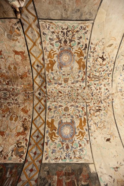 كنيسة الرعية (كنيسة سيدة سوليرز). الداخلية. صحن الكنيسة ، السقوف. اللوحات الجدارية. القرن السادس عشر (؟). بواسطة المدرسة الفرنسية
