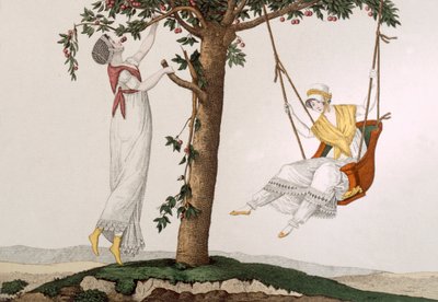 السيدات الباريسيات في مونتمورنسي ، اللوحة 41 من Le Bon Genre ، c.1810 بواسطة المدرسة الفرنسية