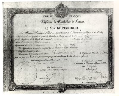 Paul Verlaines Baccalaureat ، 1862 (قلم وحبر على ورق) بواسطة المدرسة الفرنسية