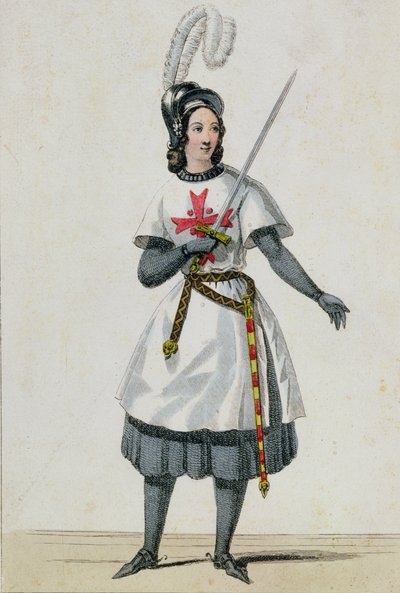 بولين جارسيا-فياردوت (1821-1910) في دور تانكريدي في الأوبرا من قبل جياكينو روسيني (1792-1868) في المسرح الإيطالي ، باريس بواسطة المدرسة الفرنسية