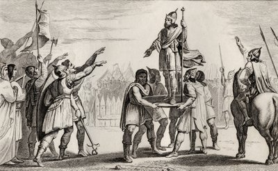 فراموند ، ملك فرنسا الأسطوري ، من "هيستوار دي فرانس" بقلم كولارت ، نُشر عام 1840 بواسطة المدرسة الفرنسية