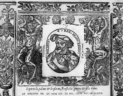 Philip IV, the Bel, portrait engraved in medallion بواسطة المدرسة الفرنسية