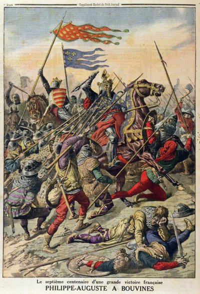 فيليب أوغست (1165-1223) في Bouvines ، توضيح من لو بيتيت جورنال ، 27 يوليو 1914 بواسطة المدرسة الفرنسية