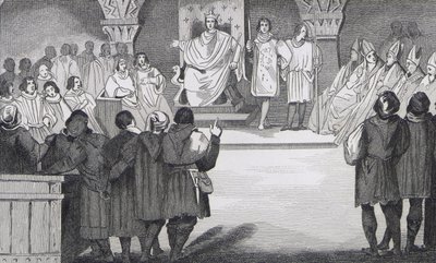 فيليب الرابع (1268-1314) le Bel يعيد توحيد الولايات العامة في متحف اللوفر ، من `` Histoire de France &39;&39; بواسطة Colart ، تم نشره عام 1840 بواسطة المدرسة الفرنسية