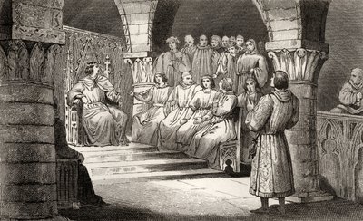 فيليب الخامس (1293-1322) القامة والولايات العامة ترفض ادعاءات جان الثاني ، من "هيستوار دي فرانس" من قبل كولارت ، نشر c.1840 بواسطة المدرسة الفرنسية
