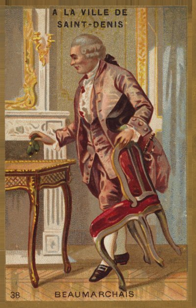 بيير أوغسطين كارون دي بومارشيه ، كاتب مسرحي وثوري فرنسي (1732-1799) ، في مدينة سانت دينيس بواسطة المدرسة الفرنسية