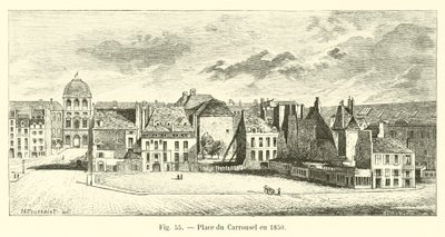 مكان دو كاروسيل في عام 1850 بواسطة المدرسة الفرنسية