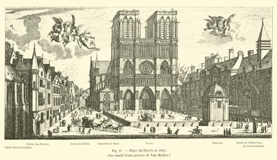 ضع du Parvis في عام 1650 ، فاكس لنقش لفان ميرلين بواسطة المدرسة الفرنسية