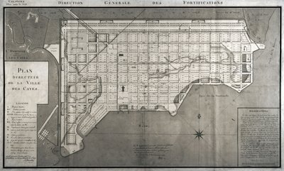 الخطة الرئيسية لمدينة Les Cayes ، 1789 بواسطة المدرسة الفرنسية