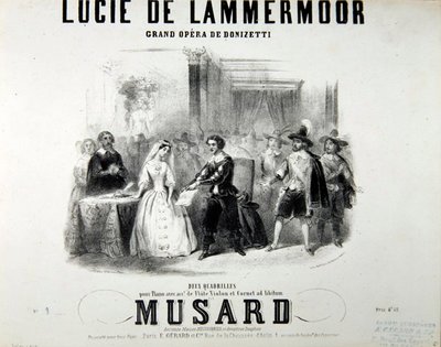 فاتورة للأوبرا لوسي دي لامرمور ، من قبل غايتانو دونيزيتي (1797-1848) طبعها برتووتس بواسطة المدرسة الفرنسية