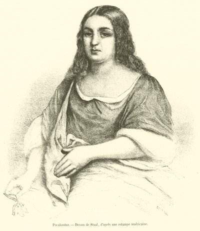 Pocahontas (engraving) بواسطة المدرسة الفرنسية