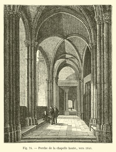 رواق الكنيسة العليا حوالي عام 1840 بواسطة المدرسة الفرنسية