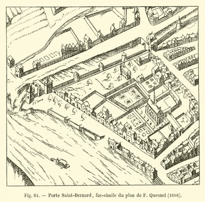 Porte Saint-Bernard ، فاكس خطة F Quesnel ، 1608 بواسطة المدرسة الفرنسية