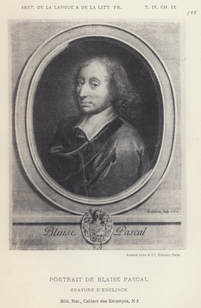 Portrait De Blaise Pascal (litho) بواسطة المدرسة الفرنسية