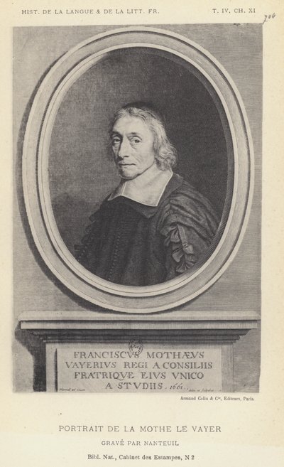 Portrait De La Mothe Le Vayer (litho) بواسطة المدرسة الفرنسية