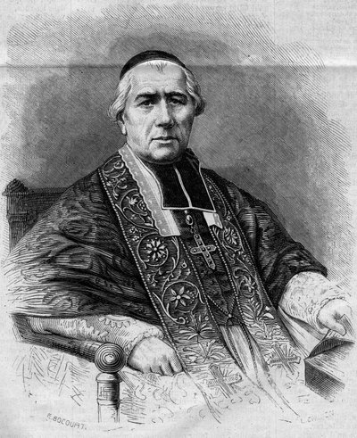 صورة لفرنسوا نيكولاس مادلين مورلو (1795-1862) ، رئيس أساقفة باريس. نقش في "Le Monde Illustre" رقم 299 بتاريخ 3 يناير 1863. بواسطة المدرسة الفرنسية