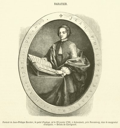 Portrait de Jean-Philippe Baratier (engraving) بواسطة المدرسة الفرنسية