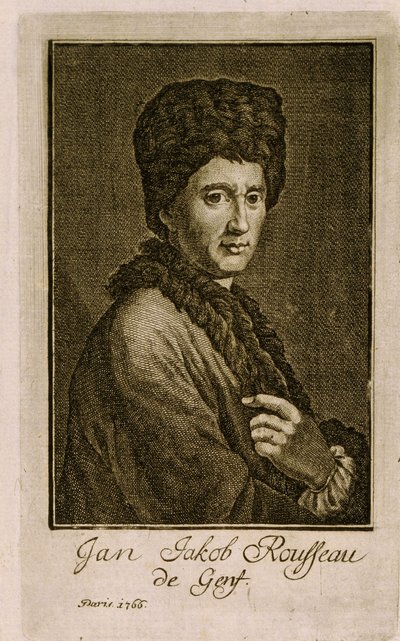 صورة جان جاك روسو (1712-1778). عمل مجهول ، نقش 1766. فن فرنسي بواسطة المدرسة الفرنسية