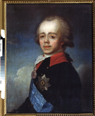 صورة للدوق الأكبر بافل بتروفيتش (1754-1801) (صورة للدوق الأكبر بافيل بتروفيتش). رسم جان لويس فويل (1744 - بعد 1803). زيت على قماش ، 73.5 × 59.5 سم ، أواخر القرن الثامن عشر. الفن الفرنسي والكلاسيكية. متحف الدولة في الهواء الطلق في تريني بواسطة المدرسة الفرنسية