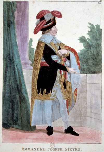 صورة لأبي إيمانويل سييس (1748 - 1836) عضو المجلس التنفيذي. نقش القرن التاسع عشر. باريس ، متحف كارنافالي. بواسطة المدرسة الفرنسية
