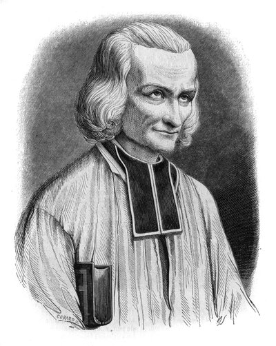 صورة لأبي جان ماري فياني (فياني ، فياناي ، فيينا) ، المعروفة باسم Cure d'Ars (1786-1859). تم صنعه للقديس جان ماري فياني عام 1925. نقش بواسطة كابوشيت بواسطة المدرسة الفرنسية