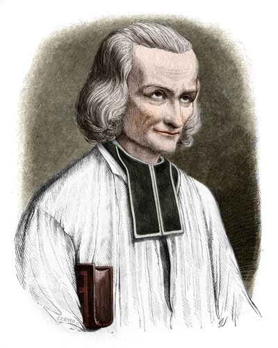صورة لأبي جان ماري فياني (فياني ، فياناي ، فيينا) ، المعروفة باسم Cure d'Ars (1786-1859). تم صنعه للقديس جان ماري فياني عام 1925. نقش بواسطة كابوشيت بواسطة المدرسة الفرنسية