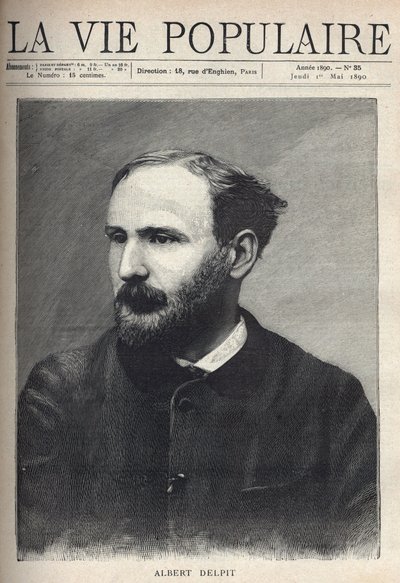 صورة ألبرت ديلبيت (1849-1893) ، روائي وكاتب مسرحي. نقش في "La vie populaire" " بواسطة المدرسة الفرنسية