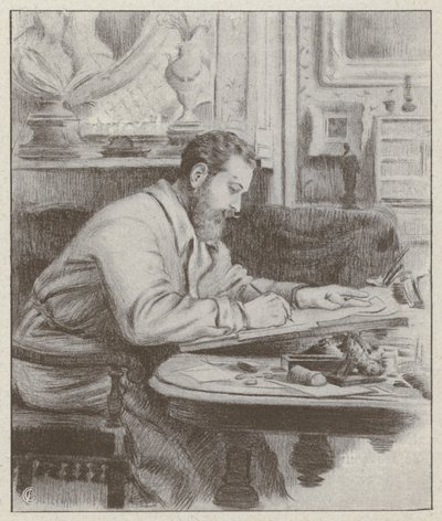 Portrait of Albert Guillaume, French painter and caricaturist (litho) بواسطة المدرسة الفرنسية