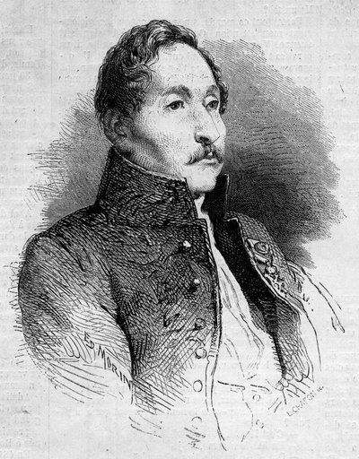 صورة ألكسندر دينيس أبيل دي بوجول (1787-1861) ، رسام فرنسي. نقش في "" Le Monde Illustré "" رقم 235 بتاريخ 12 أكتوبر 1861. بواسطة المدرسة الفرنسية