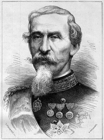 صورة لألفونسو فيريرو دي لا مارمورا (لامارمورا) (1804-1878) عام وسياسي إيطالي. نقش في "" Le Monde Illustré "" رقم 1085 بتاريخ 19 يناير 1878. بواسطة المدرسة الفرنسية