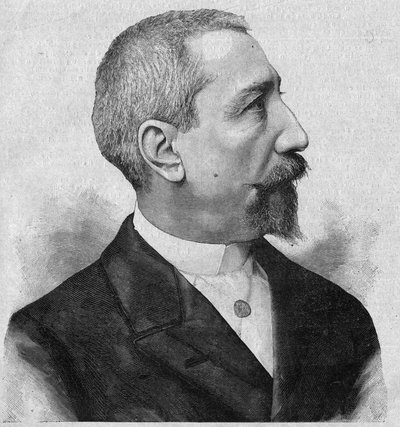 صورة لأناتول فرانس (1844-1924) ، الروائي والشاعر الفرنسي ، عضو الأكاديمية الفرنسية. نقش في "La gazette du dimanche" بتاريخ 6 فبراير بواسطة المدرسة الفرنسية