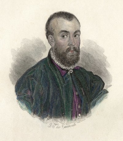 Portrait of Andre Vesale (1514-1564), a Flemish doctor who practised in Spain and Italy. in “Portraits des Hommes Useful” بواسطة المدرسة الفرنسية
