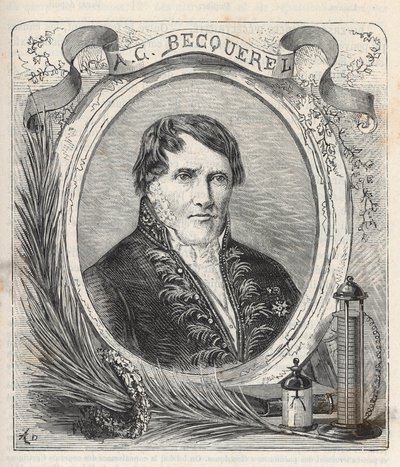 صورة أنطوان سيزار بيكريل (1788-1878) ، عالم فيزياء فرنسي - نقش في "العلوم على سبيل المثال لا الحصر - الفيزياء الشعبية والكائن" بقلم أليكسيس كليرك - نهاية القرن التاسع عشر - مجموعة خاصة بواسطة المدرسة الفرنسية