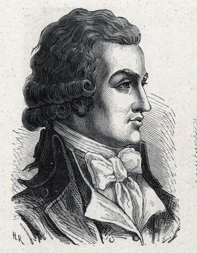 صورة لأنطوان بيير جوزيف ماري بارناف (1761-1793) سياسي فرنسي. نقش من عام 1889. مجموعة خاصة. بواسطة المدرسة الفرنسية