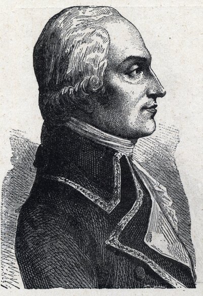 صورة أرماند لويس دي جونتو بيرون العسكرية الفرنسية (1747-1793) نقش عام 1889. مجموعة خاصة. بواسطة المدرسة الفرنسية
