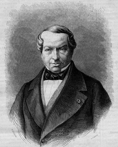 صورة للبارون جيمس دي روتشيلد (1792-1868) ، مصرفي ألماني. نقش في "" Le Monde Illustré "" رقم 298 بتاريخ 27 ديسمبر 1862. بواسطة المدرسة الفرنسية