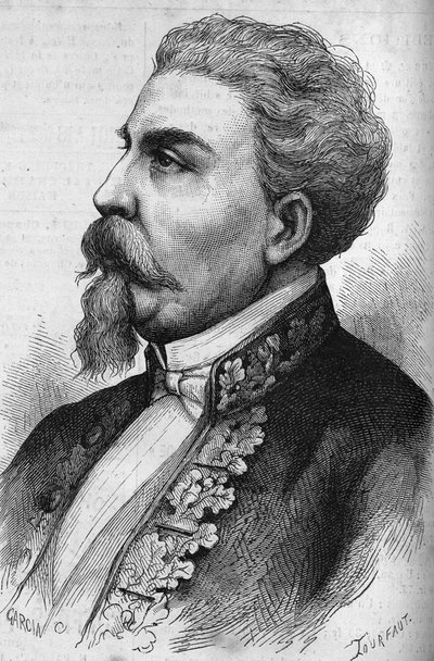 صورة لبينيديتو كايرولي (1825-1889) ، رجل دولة إيطالي. نقش في "" Le Monde Illustré "" رقم 1132 بتاريخ 7 ديسمبر 1878. بواسطة المدرسة الفرنسية