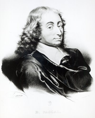 صورة بليز باسكال (1623-62) منقوشة بواسطة فرانسوا سيرافين ديلبك (1778-1825) بواسطة المدرسة الفرنسية