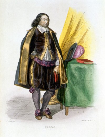 Portrait of Blaise Pascal - in “” Le Plutarque Français””, by Mennechet بواسطة المدرسة الفرنسية