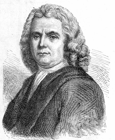 صورة لبويرهاف هيرمان (1668 - 1738) ، طبيب وكيميائي هولندي (مؤيد لميكانيك المعالجات) - في ألبوم العلوم ؛ علماء لامعون الاكتشافات العظيمة "" "1896. بواسطة المدرسة الفرنسية