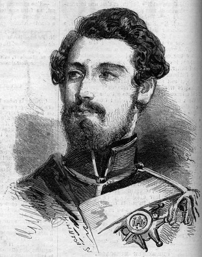 صورة لتشارلز (كارل) الخامس عشر (1826-1872) ، ملك السويد والنرويج. نقش في "" Le Monde Illustrous "" رقم 119 بتاريخ 23 يوليو 1859. بواسطة المدرسة الفرنسية