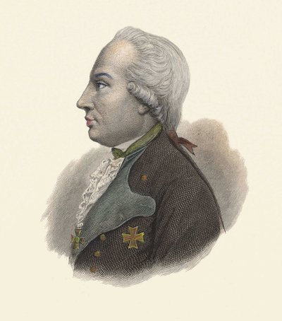 بورتريه لتشارلز غيوم فرديناند، دوق برونزويك (1735-1806، جنرال بروسي. في "صور شخصية مفيدة" بواسطة المدرسة الفرنسية
