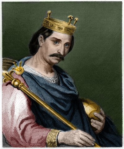 صورة تشارلز الثاني الأصلع (823 - 877) ، ملك فرنسا - في "Histoire des Francais" للافالي ، نقش ، بدون تاريخ. بواسطة المدرسة الفرنسية