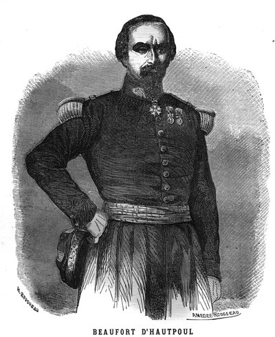 صورة لجنرال فرنسي تشارلز ماري نابليون دي بوفورت دي هوتبول (1804-1890). نقش في "Les Illustrations De L'armee Francaise de 1789 a 1880" بواسطة المدرسة الفرنسية