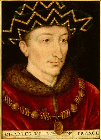 Portrait of Charles VII (1403-1461) King of France. Painting of the French school بواسطة المدرسة الفرنسية